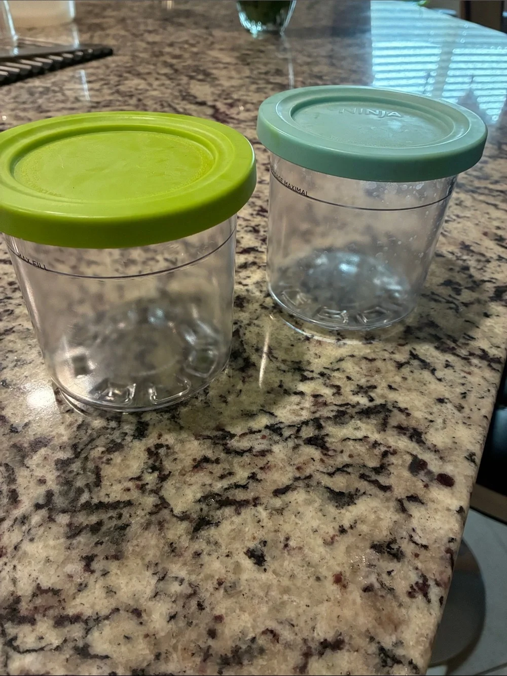 Ninja CREAMI Pints with lime & aqua lids 2 pack